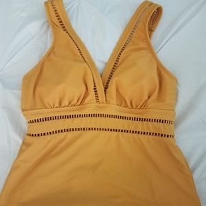 Yellow-orange tankini top